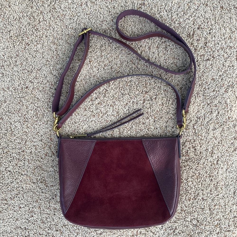 Fossil leather/suede combo crossbody